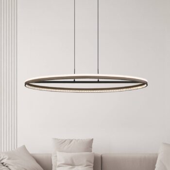 LED závesné svietidlo, dĺžka 101 cm, tmavosivá farba, kov