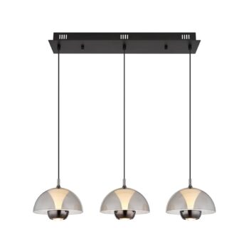 LED závesné svietidlo, dymovo sivá, dĺžka 68 cm, plast