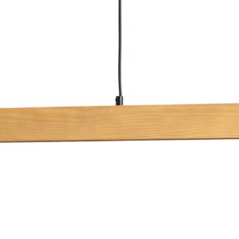 LED závesné svietidlo z dreva Teo, borovica, 126 cm, dotykový stmievač