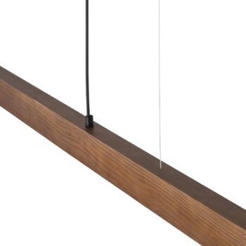 LED závesné svietidlo z dreva Teo, orech, 126 cm, dotykový stmievač