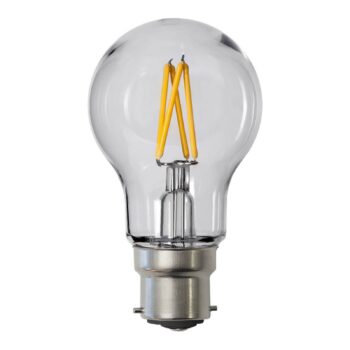 LED žiarovka, A55, B22, 2,4 W, číra, 2 700 K