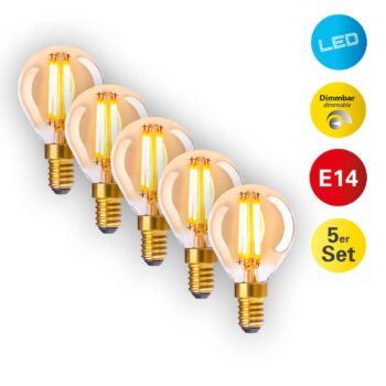 LED žiarovka E14 3,9W 313lm teplá biela stmiev 5ks