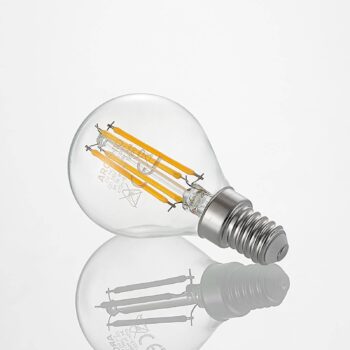 LED žiarovka E14 P45, 4W, číra, 2 700K, stmievateľná, sada 3 ks