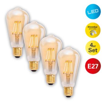 LED žiarovka E27 4W 320lm teplá biela stmiev. 4ks