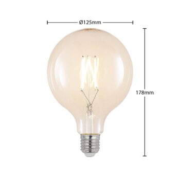 LED žiarovka E27 8W 2700K G125 globe filament číra