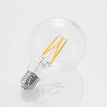 LED žiarovka E27 8W 2700K G95 globe filament číra