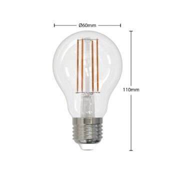 LED žiarovka E27 s vláknom 6W číra 2 700K stmievateľná sada 3 ks