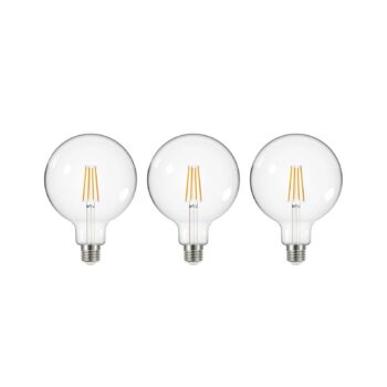 LED žiarovka číra E27 G125 3,8W 2700K 806lm 3er
