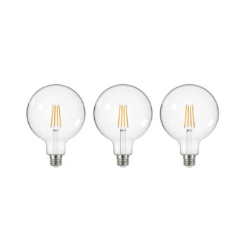 LED žiarovka číra E27 G125 3,8W 3000K 806lm 3er