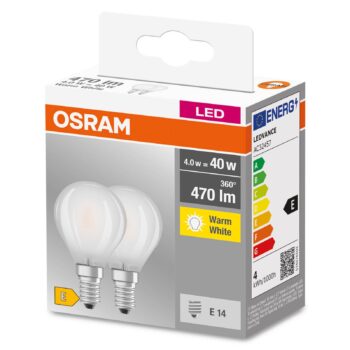 LED žiarovka kvapka E14 4W 827 matná súprava 2 ks