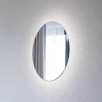 LED zrkadlo Ring L, Ø 39 cm, sklo, teplá biela