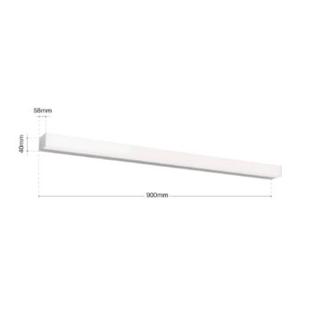 LED zrkadlové svetlo Horizon, šírka 90 cm, chróm, IP44