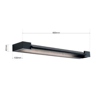 LED zrkadlové svetlo Marilyn v čiernej farbe, šírka 60 cm