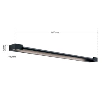 LED zrkadlové svetlo Marilyn v čiernej farbe, šírka 90 cm