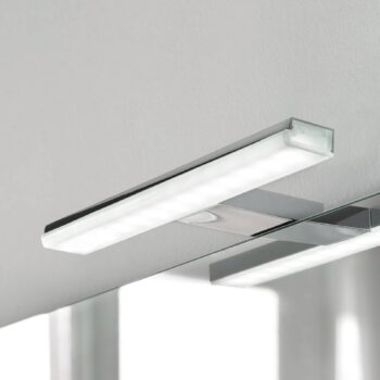 LED zrkadlové svetlo Pandora, chróm, šírka 30,8 cm