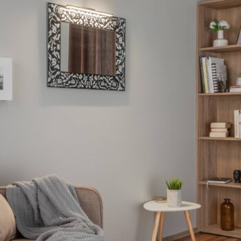 LED zrkadlové svetlo Triga IP44 čierne 40 cm, 3 000 K