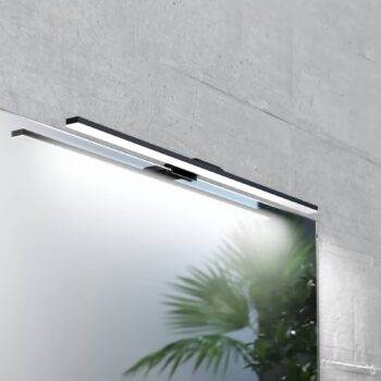 LED zrkadlové svetlo Triga IP44 čierne 60cm, 3000K