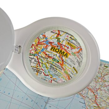 LED zväčšovacia lampa MAULmakro, biela, výška 50 cm