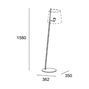 LEDS-C4 Clip stojaca lampa 158 cm tienidlo biela