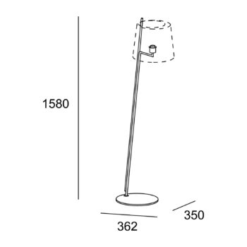 LEDS-C4 Clip stojaca lampa 158 cm tienidlo čierna