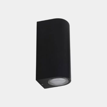 LEDS-C4 Eko Double vonkajšie nástenné svietidlo, čierne, šírka 7 cm, hliník