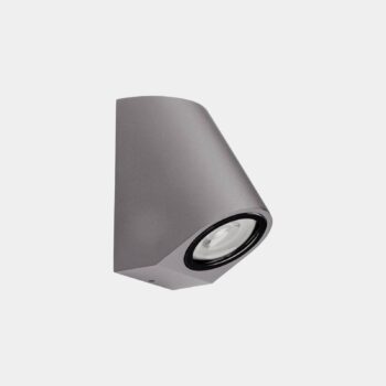 LEDS-C4 Eko Šikmé vonkajšie nástenné svietidlo, sivé, šírka 7 cm, hliník