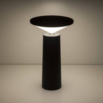 LEDS-C4 LED dobíjacia stolová lampa Cocktail, čierna Výška 21,5 cm