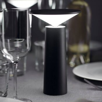 LEDS-C4 LED dobíjacia stolová lampa Cocktail, čierna Výška 21,5 cm