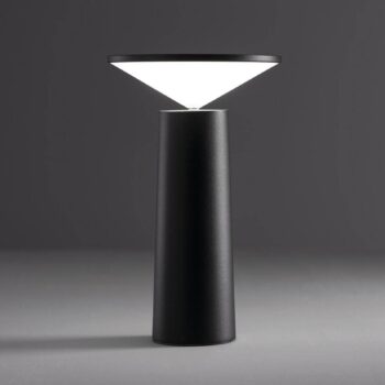 LEDS-C4 LED dobíjacia stolová lampa Cocktail, čierna Výška 21,5 cm