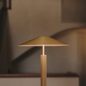 LEDS-C4 LED stojacia lampa H, zlatá matná farba, vypínateľná, oceľ