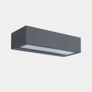 LEDS-C4 LED vonkajšie nástenné svietidlo Nemesis, sivé, šírka 19,5 cm