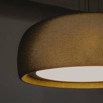LEDS-C4 LED závesná lampa Gong, zelená, 3 000 K, Ø 61,2 cm, tkanina