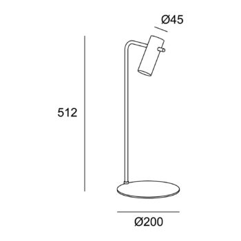 LEDS-C4 Nude Curved stolová lampa E27 čierna