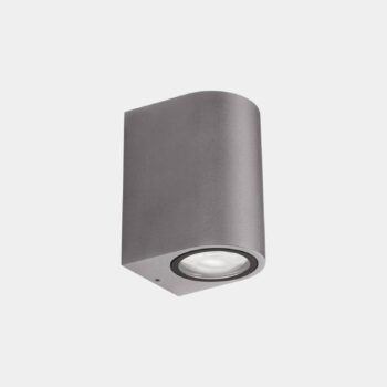 LEDS-C4 Vonkajšie nástenné svietidlo Eko Single, sivé, šírka 7 cm, hliník