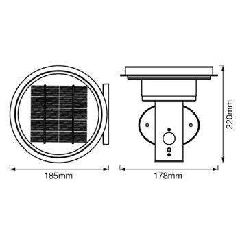LEDVANCE Endura Solar Double Circle nástenné svietidlo z nehrdzavejúcej ocele