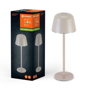 LEDVANCE LED dobíjacia stolová lampa Style Stan, hliník, CCT, béžová