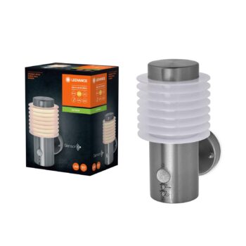 LEDVANCE LED nástenné svetlo Endura Style Rondo, nerezová oceľ, senzor