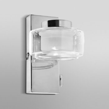LEDVANCE LED nástenné svietidlo Orbis Flame, 1 svetlo, chróm, IP44