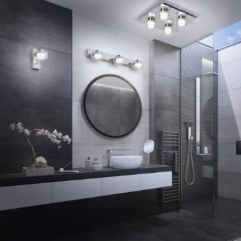 LEDVANCE LED nástenné svietidlo Orbis Flame, 1 svetlo, chróm, IP44
