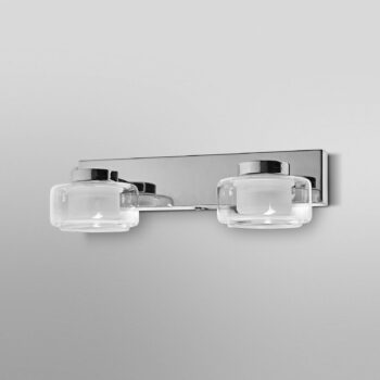 LEDVANCE LED nástenné svietidlo Orbis Flame, 2 svetlá, chróm, IP44