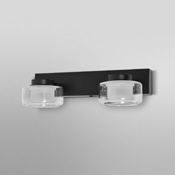 LEDVANCE LED nástenné svietidlo Orbis Flame, 2 svetlá, čierne, IP44