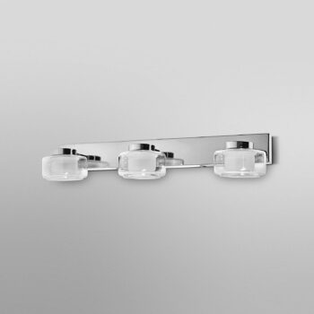 LEDVANCE LED nástenné svietidlo Orbis Flame, 3 svetlá, chróm, IP44