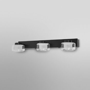 LEDVANCE LED nástenné svietidlo Orbis Flame, 3 svetlá, čierne, IP44