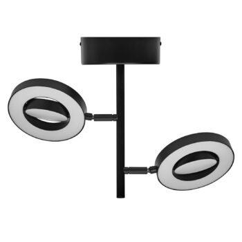 LEDVANCE LED stropné bodové svietidlo Saturn, 2 svetlá CCT, vysoké, čierne