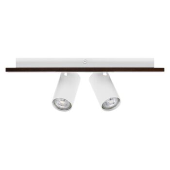 LEDVANCE LED stropný reflektor Mercury GU10, 2 svetlá, drevo/biela