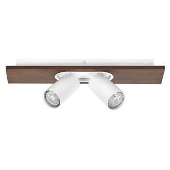 LEDVANCE LED stropný reflektor Mercury GU10, 2 svetlá, drevo/biela