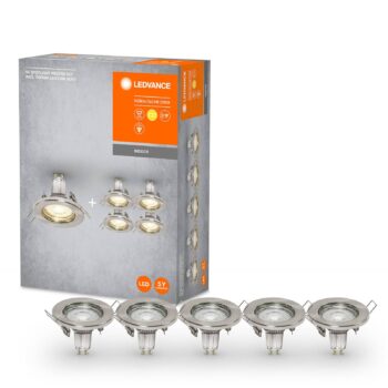 LEDVANCE LED svetlo GU10 Recessed 5 ks nikel