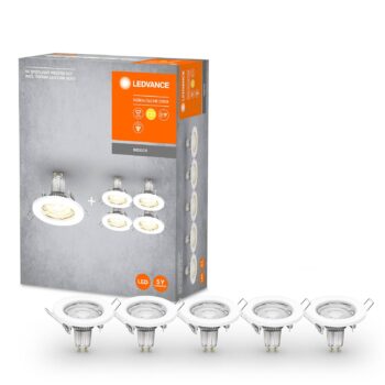 LEDVANCE LED svetlo GU10 Recessed sada 5 ks biela