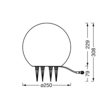 LEDVANCE LED zemné svetlo s hrotom Endura Hybrid Ball 2W, biele