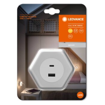 LEDVANCE Lunetta Hexagon svetlo do zásuvky biela